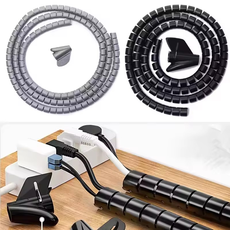 Cable Lock Flexible - 2M/1M Esnek Spiral Kablo Tel Koruyucu